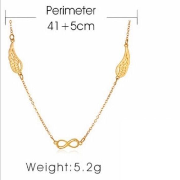Necklace Zinc Allow Wings and Infinity Chic - Picture 3 of 5